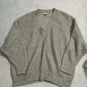 Women’s V Neck Green Sweater